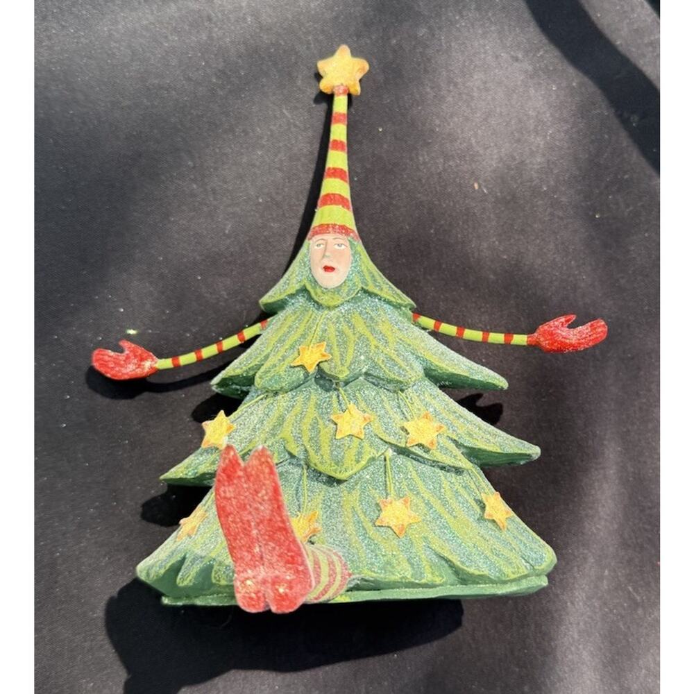Department 56 Patience Brewster Krinkles 7" Christmas Tree Stocking Holder EUC